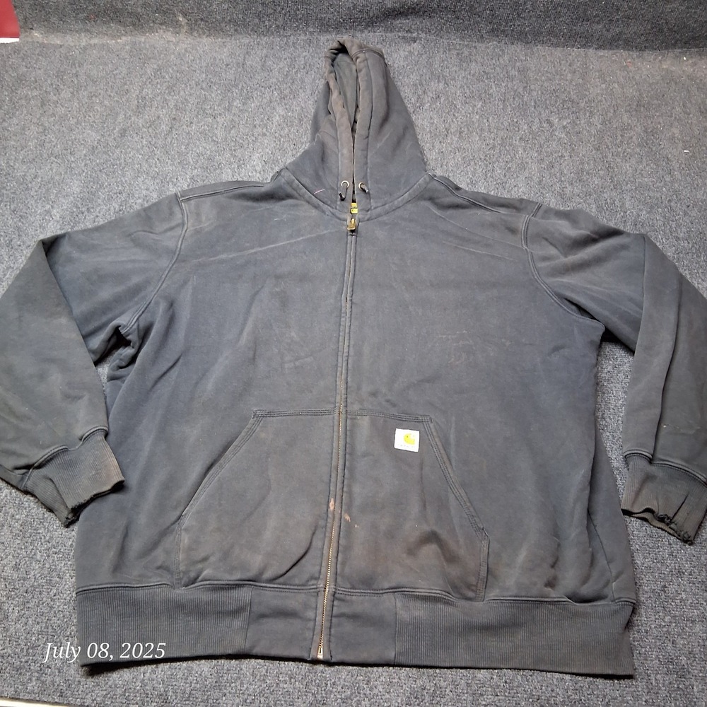 * Carhartt 100614‎ Rain Defender Sweatshirt Size 2XL Black Full Zip Heavyweight